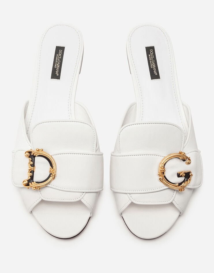 Nappa leather sliders with baroque D&G logo - 3