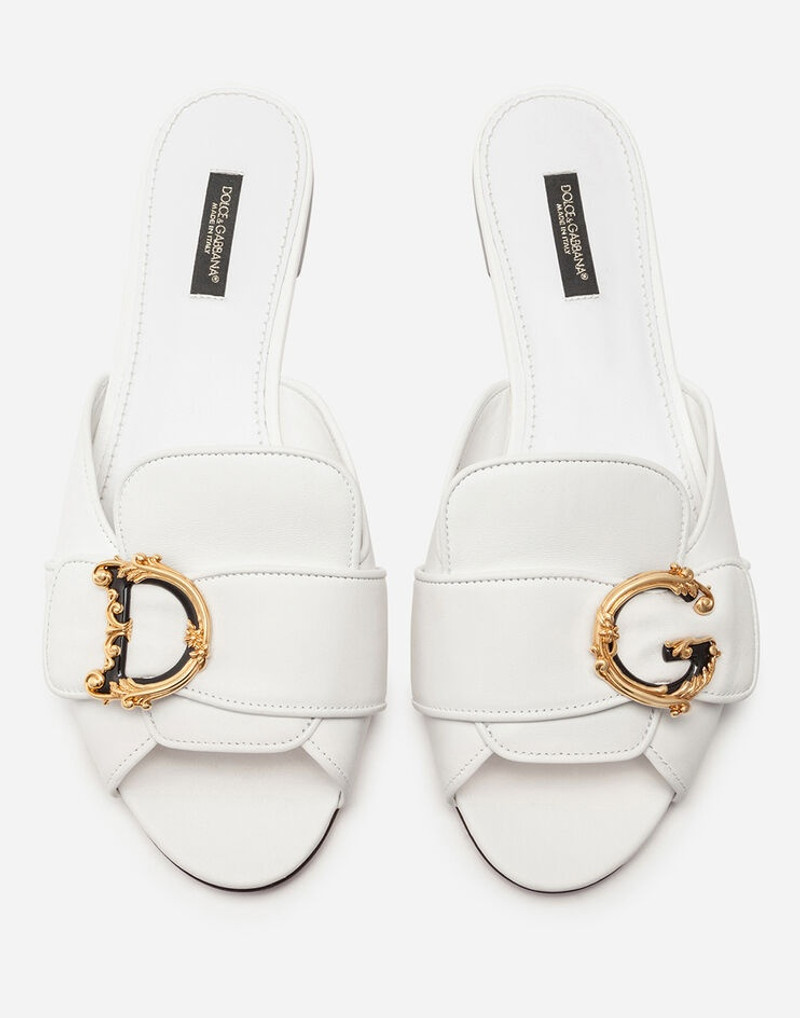 Nappa leather sliders with baroque D&G logo 3