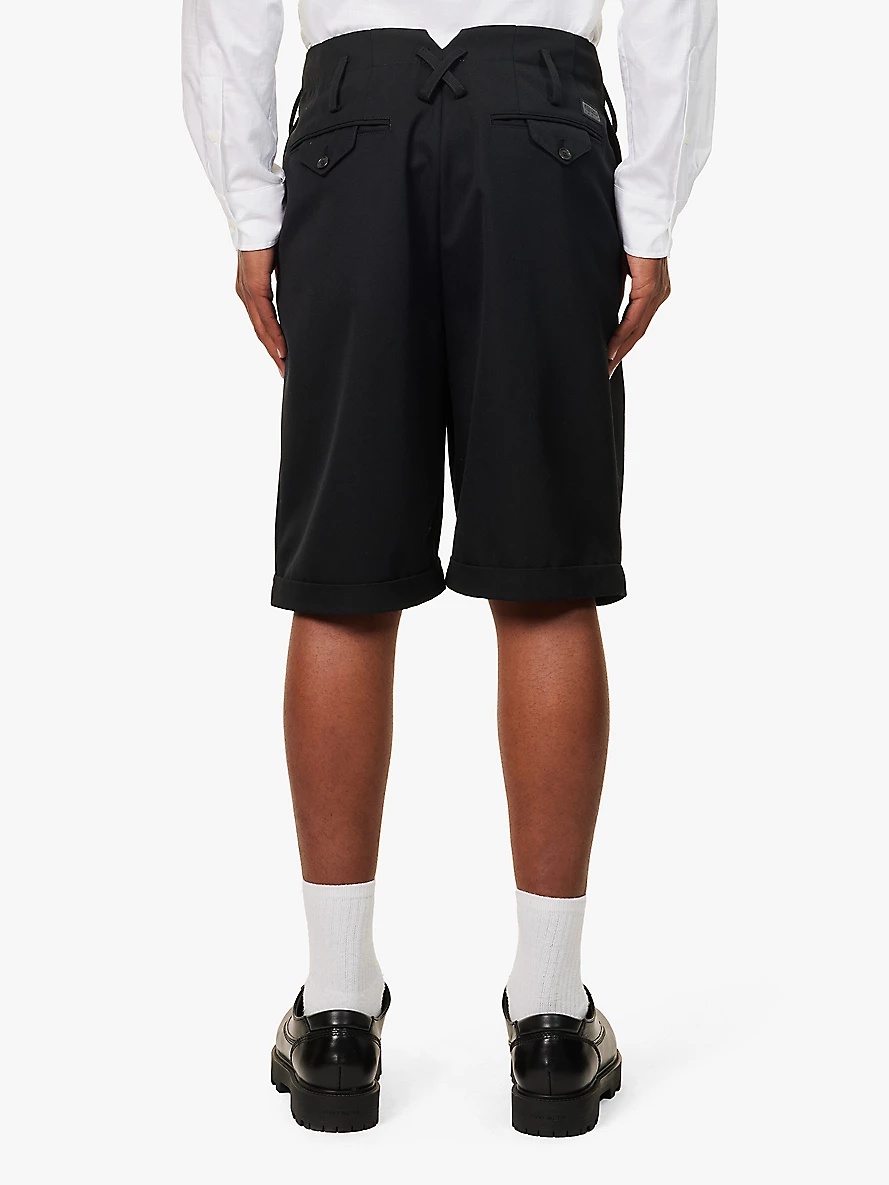 School Boy folded-hem wool-blend shorts - 4