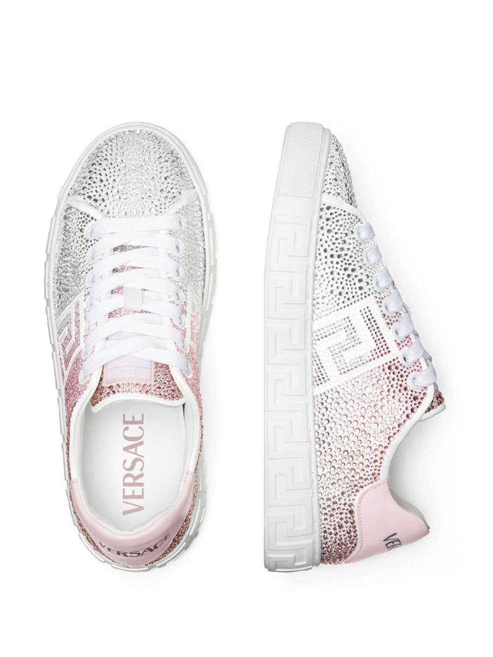 Greca crystal-embellished sneakers - 3