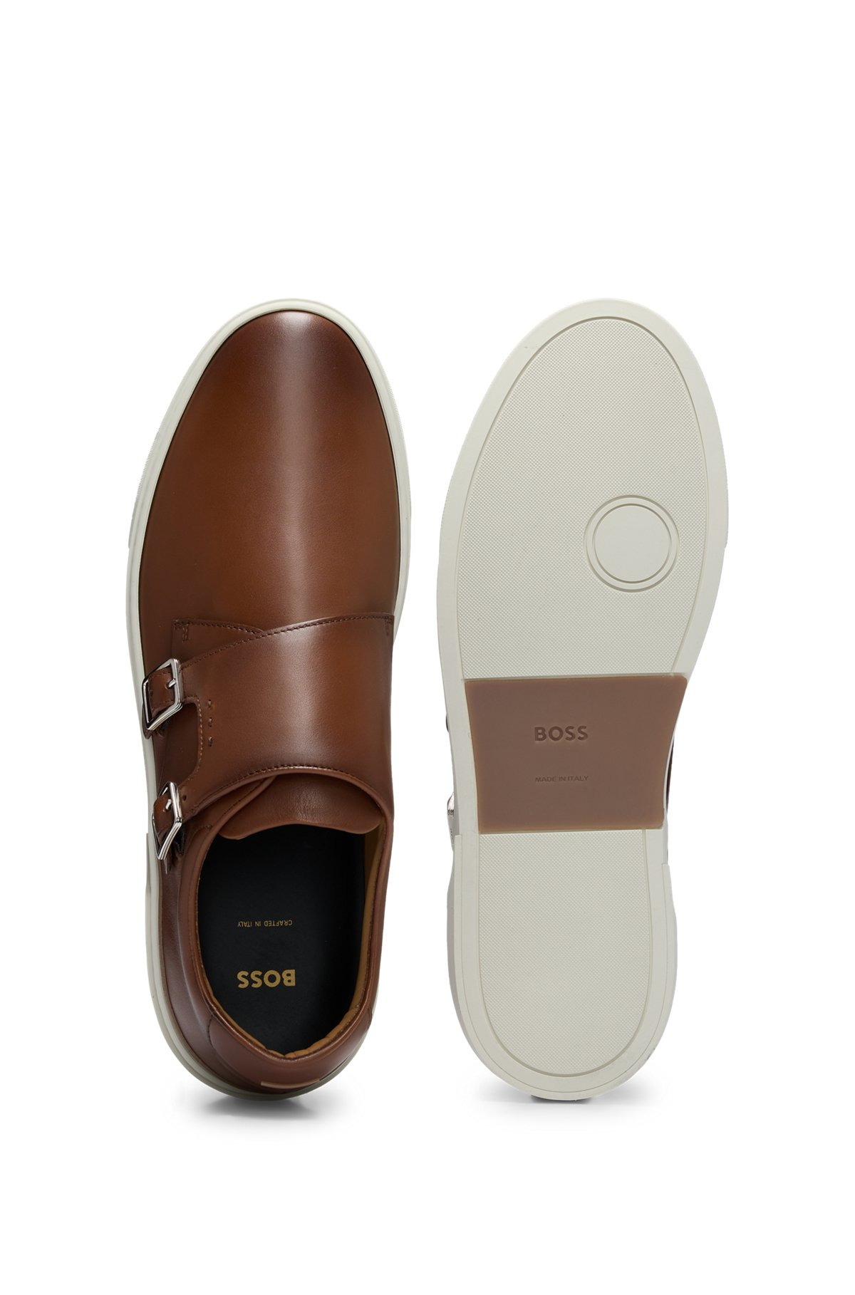BURNISHED-LEATHER TRAINERS WITH DOUBLE MONK STRAP - 4