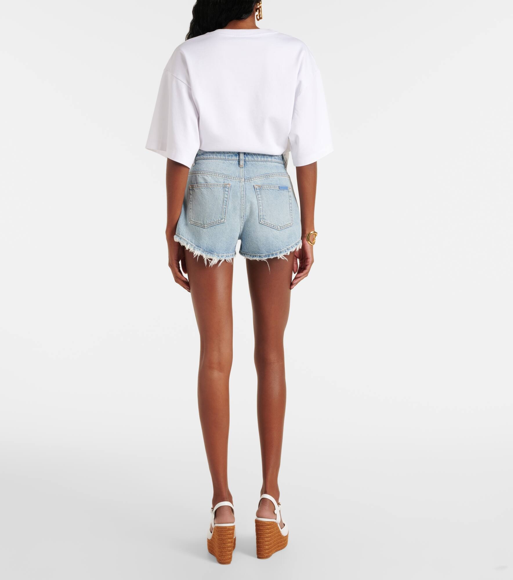 High-rise denim shorts - 3