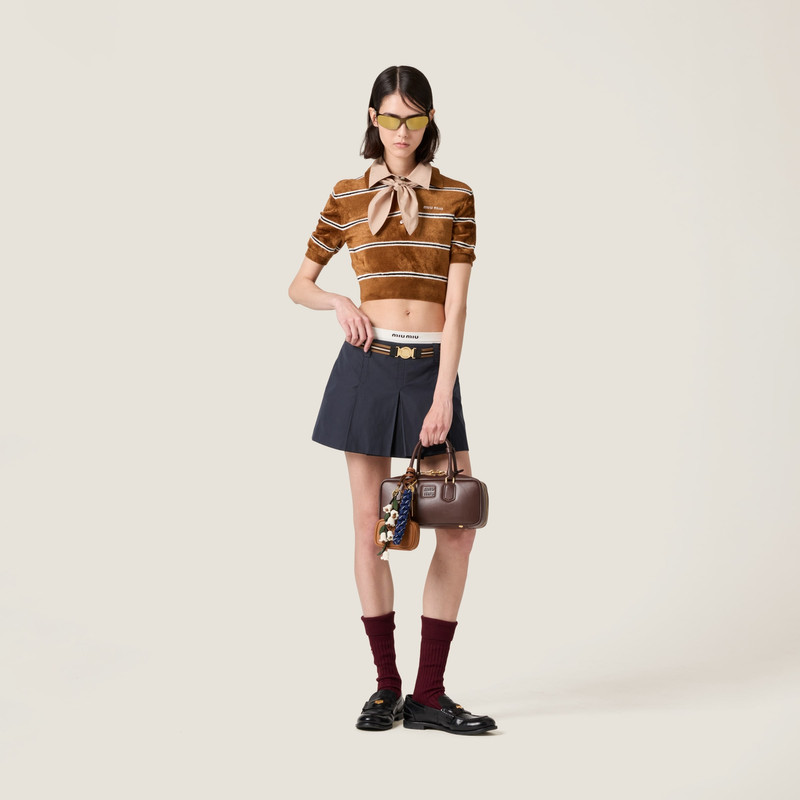 Miu Miu Striped viscose polo shirt outlook