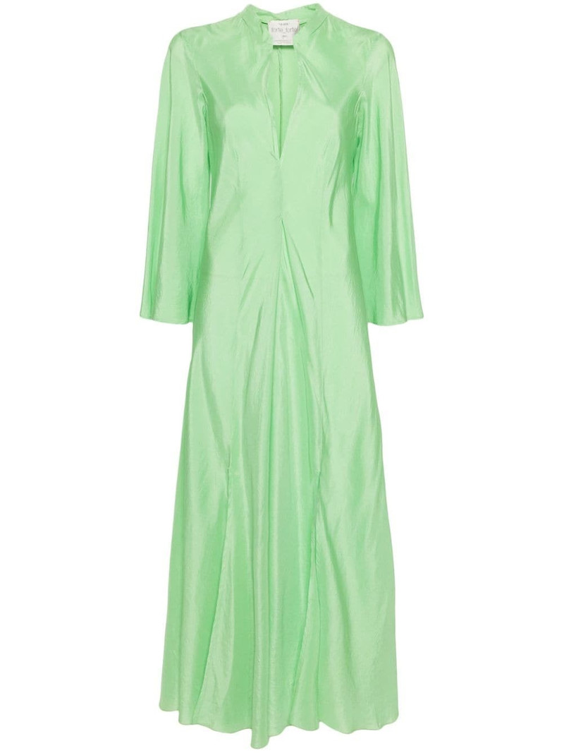 V-neck flared maxi dress 1