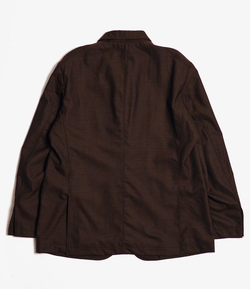 Andover Jacket for Nepenthes NY and Blue in Green - Dark Brown Tropical Wool 2