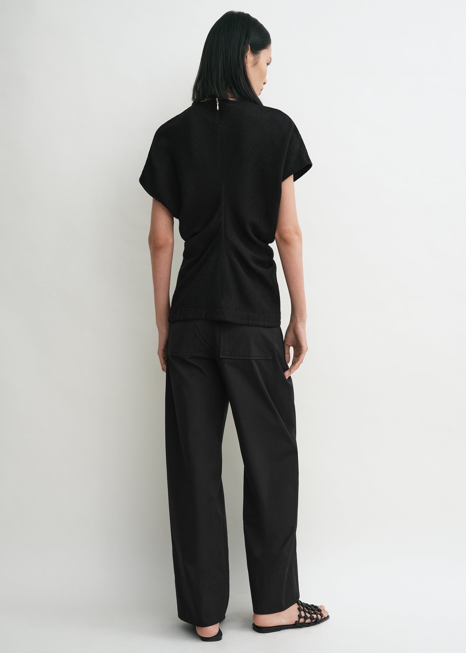 Slouch waist basketweave top black - 4