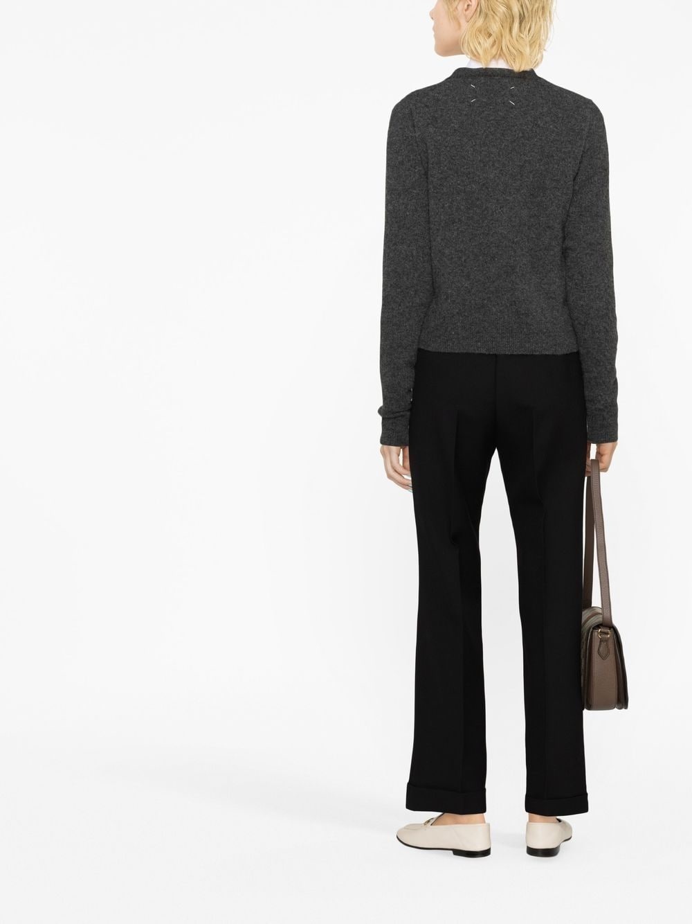 high-waisted wool trousers - 4