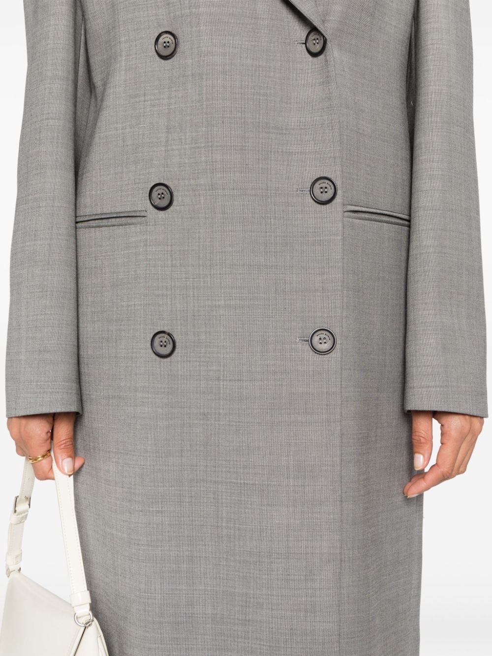 double-breasted long coat - 5