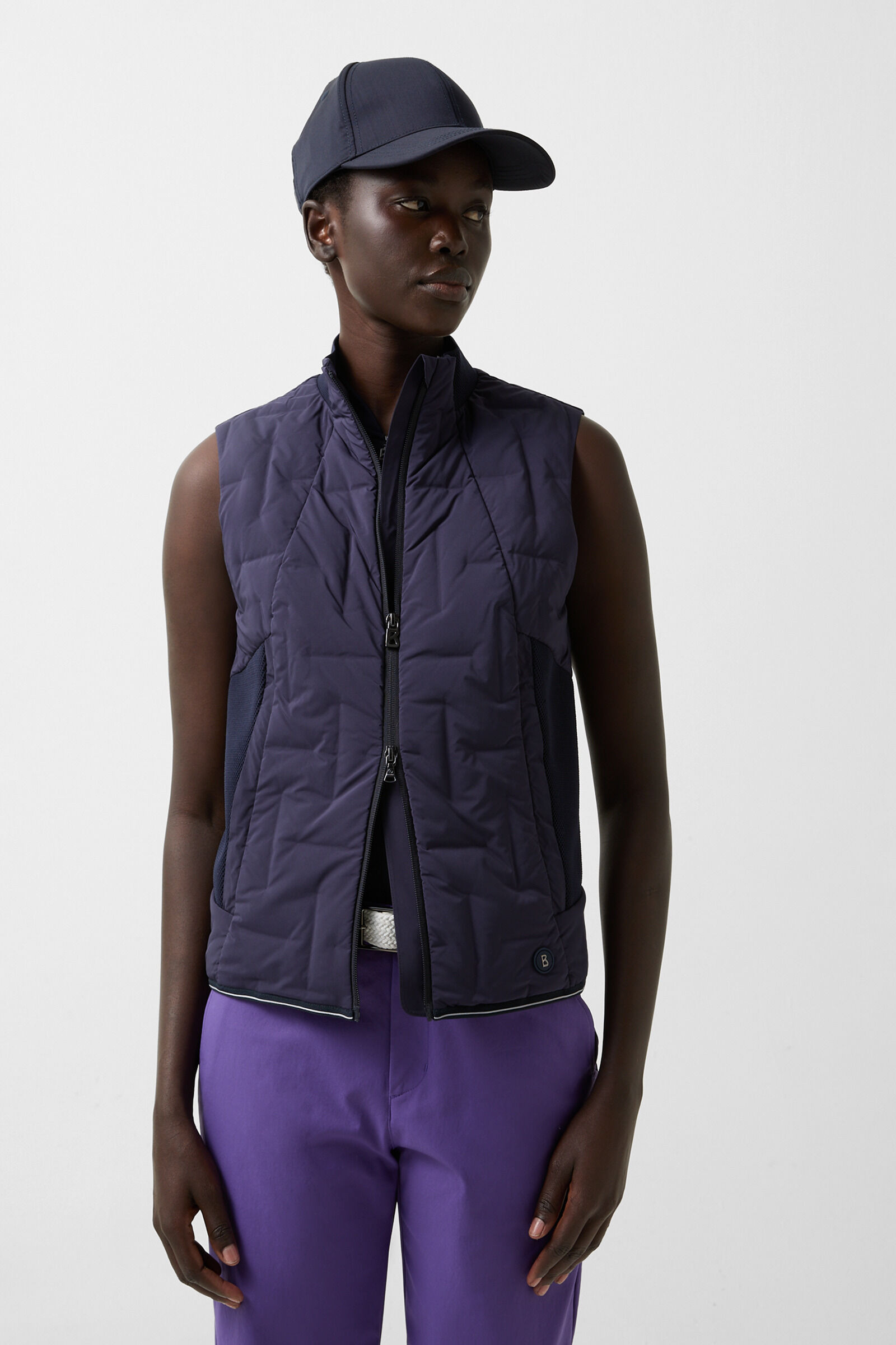 Sia down vest in Navy blue - 2