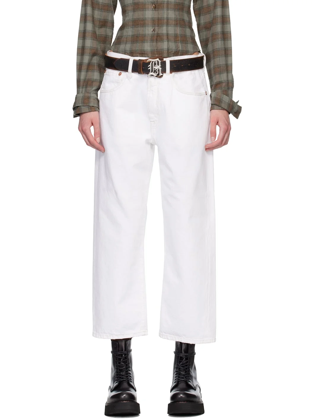 SSENSE Exclusive White Loose X BF Jeans - 1