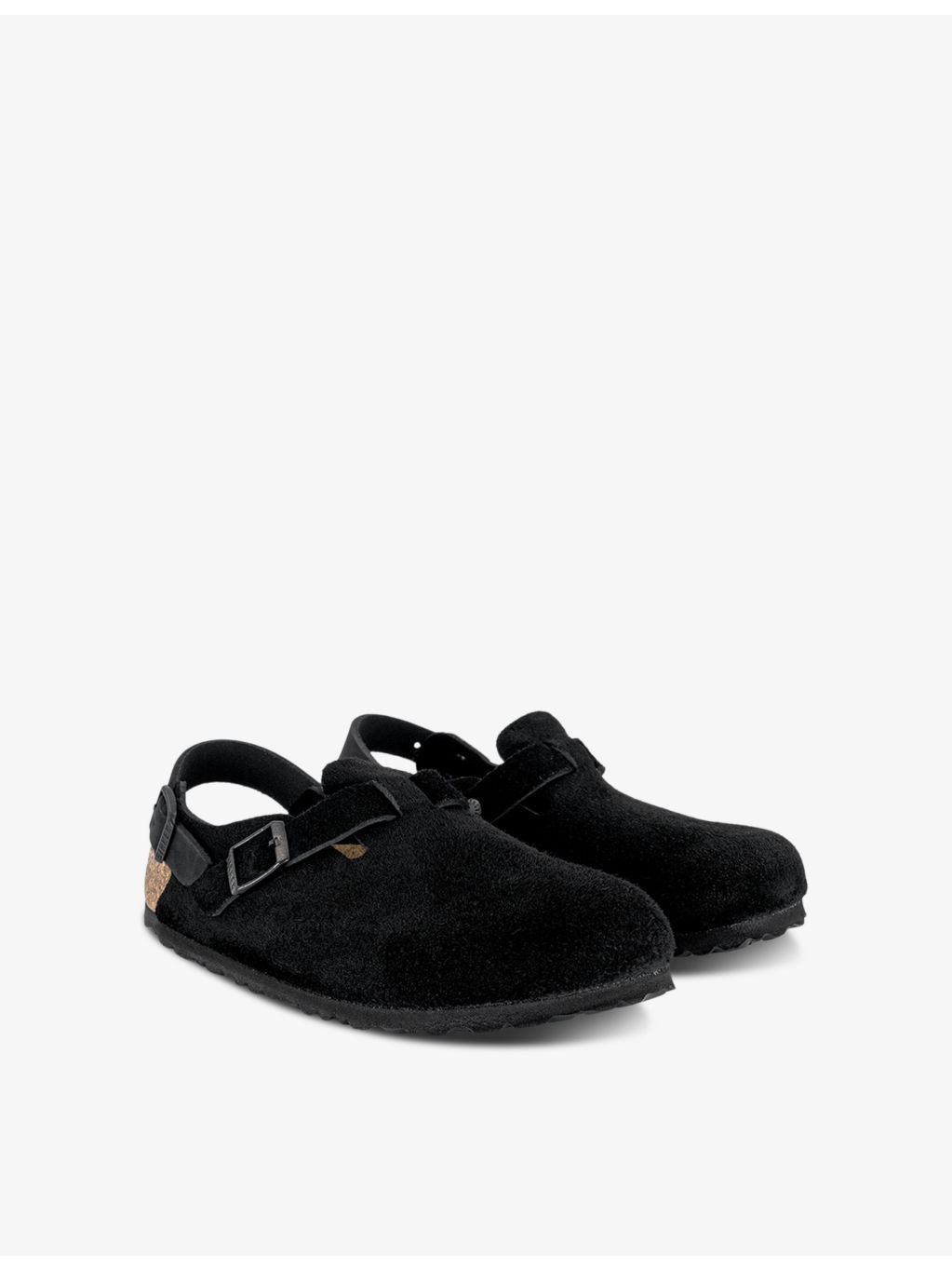 Tokio logo-embossed suede slingback clogs - 3