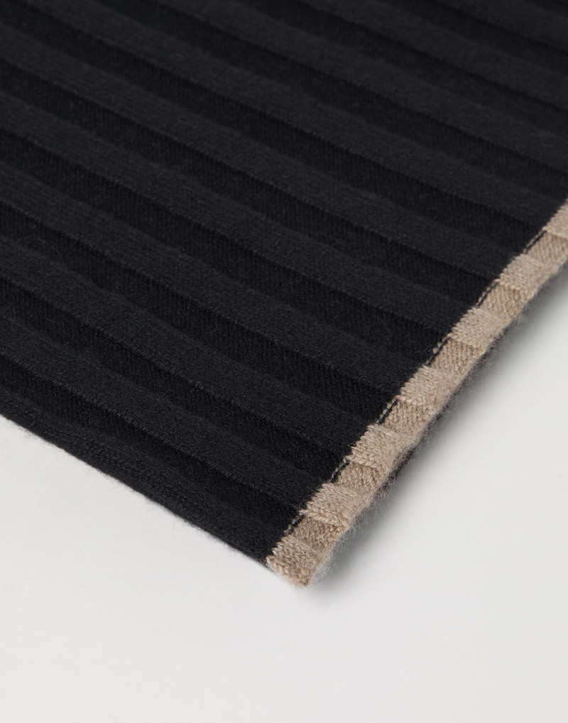 Brunello Cucinelli Cashmere rib knit scarf outlook