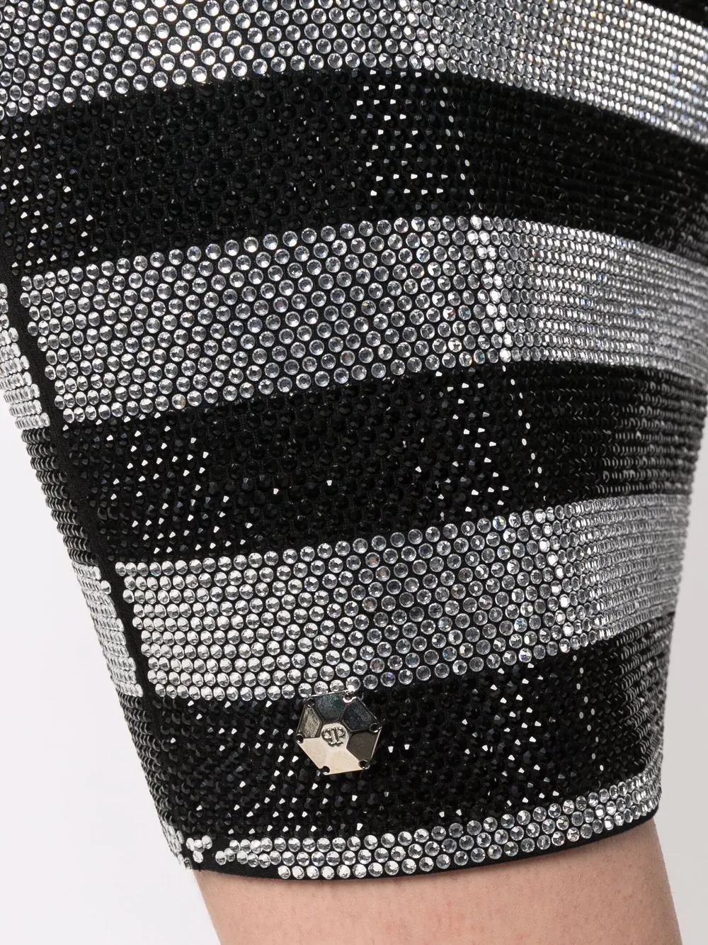 crystal-stripes fitted mini dress - 5