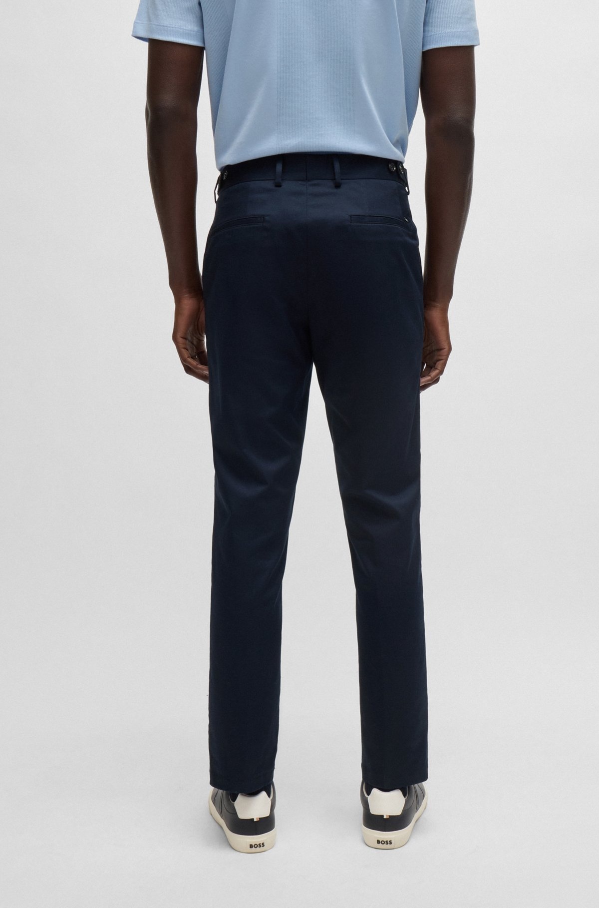 SLIM-FIT TROUSERS IN STRETCH COTTON - 4