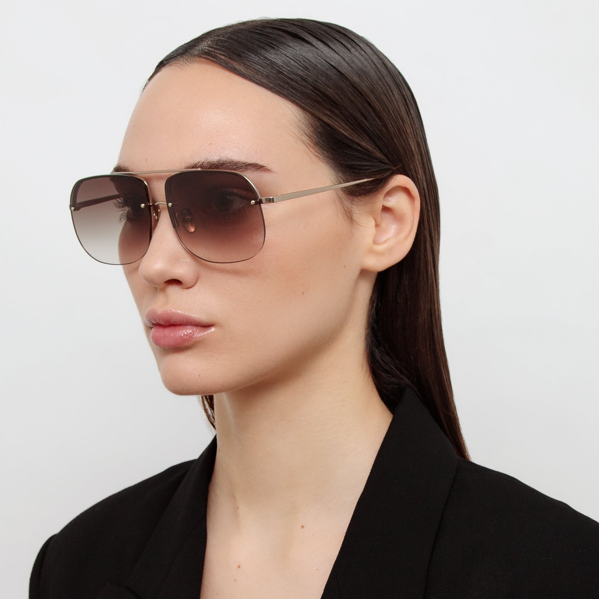 Seren Aviator Sunglasses in Light Gold - 3