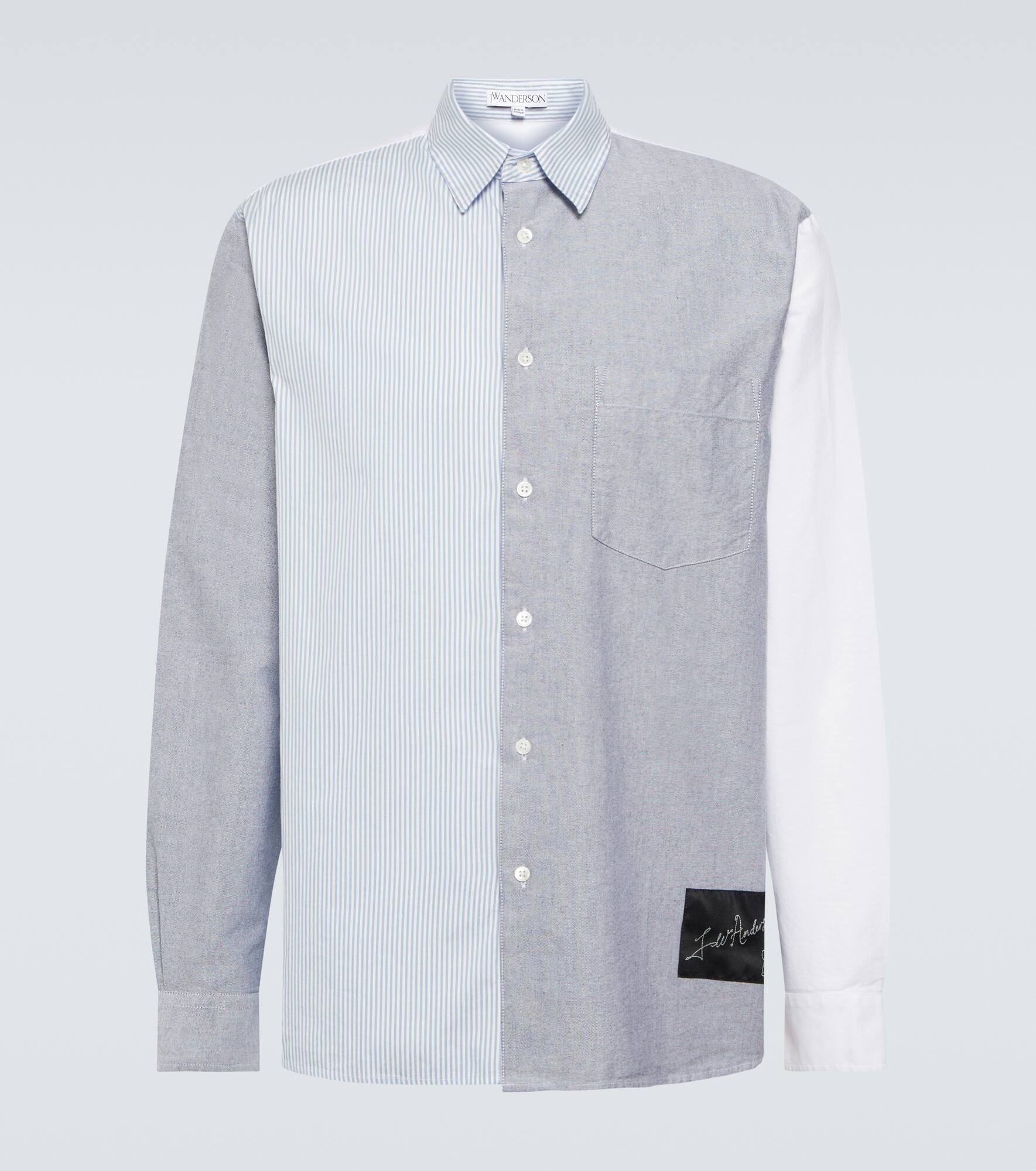 Patchwork cotton Oxford shirt - 1