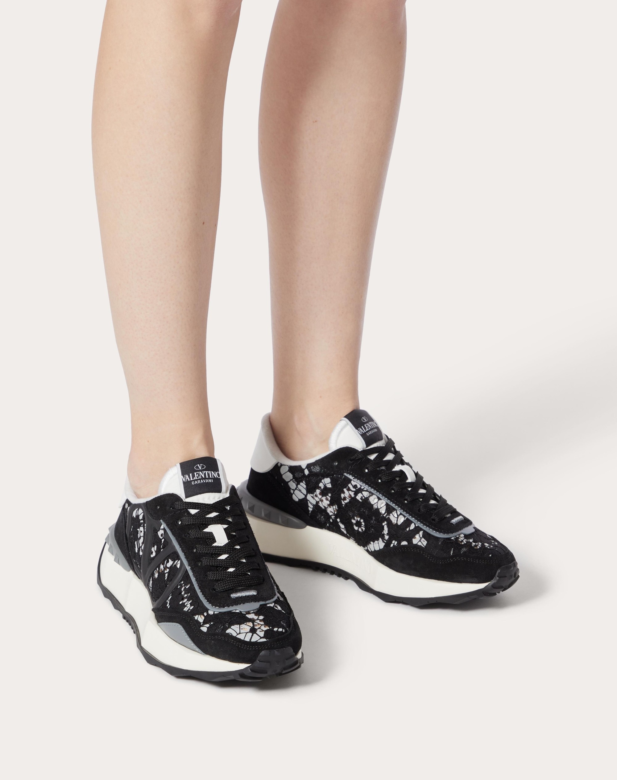 LACE AND MESH LACERUNNER SNEAKER - 6