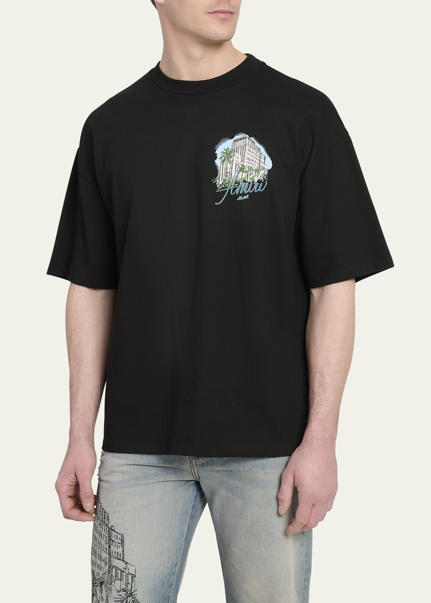 Men's Jersey Amiri Hotel Oversized Fit T-Shirt - 4