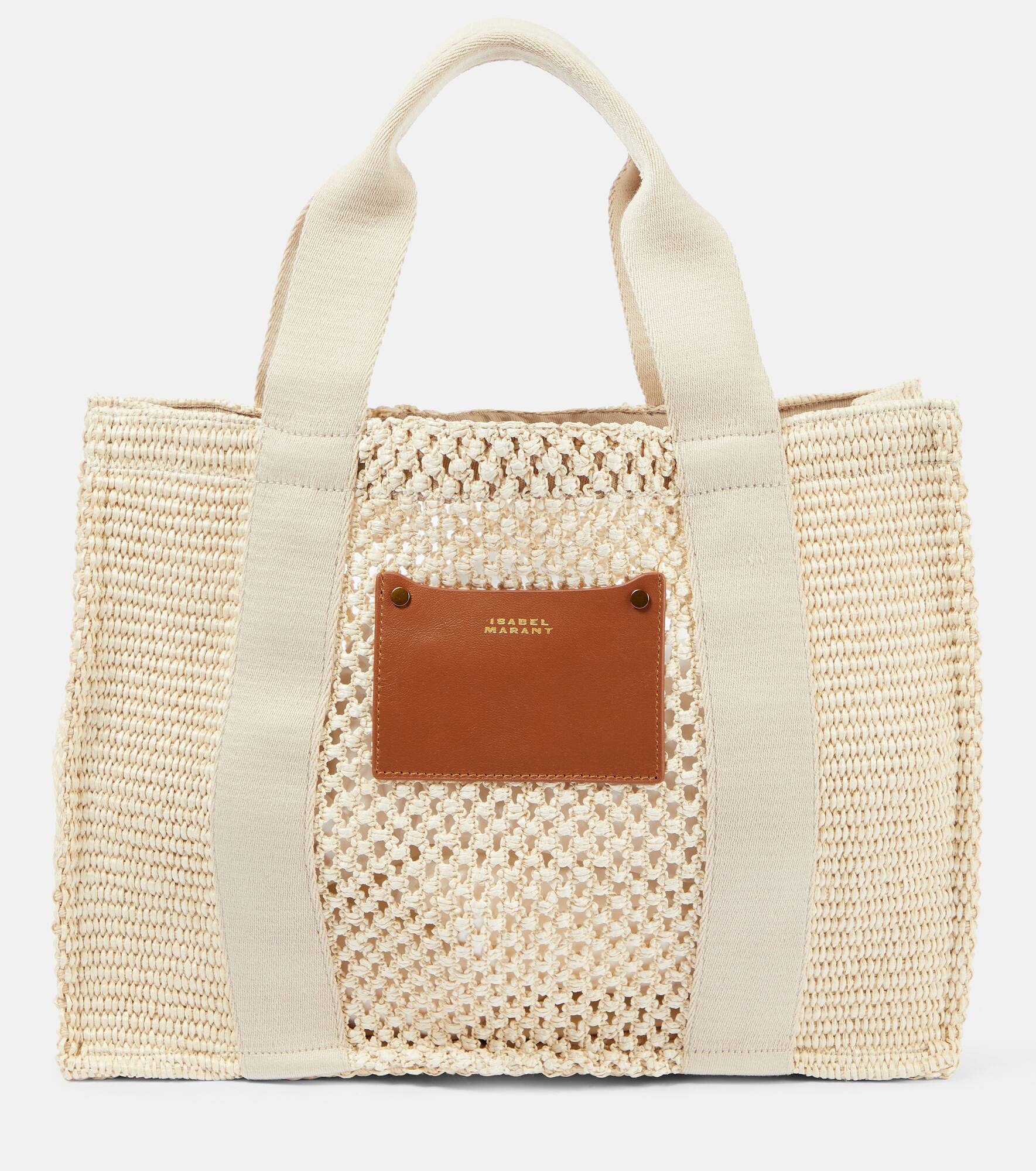 Aruba Medium raffia-effect tote bag - 1