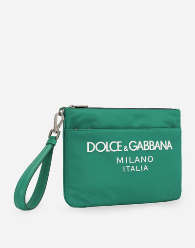 Dolce & Gabbana Nylon pouch with rubberized logo outlook