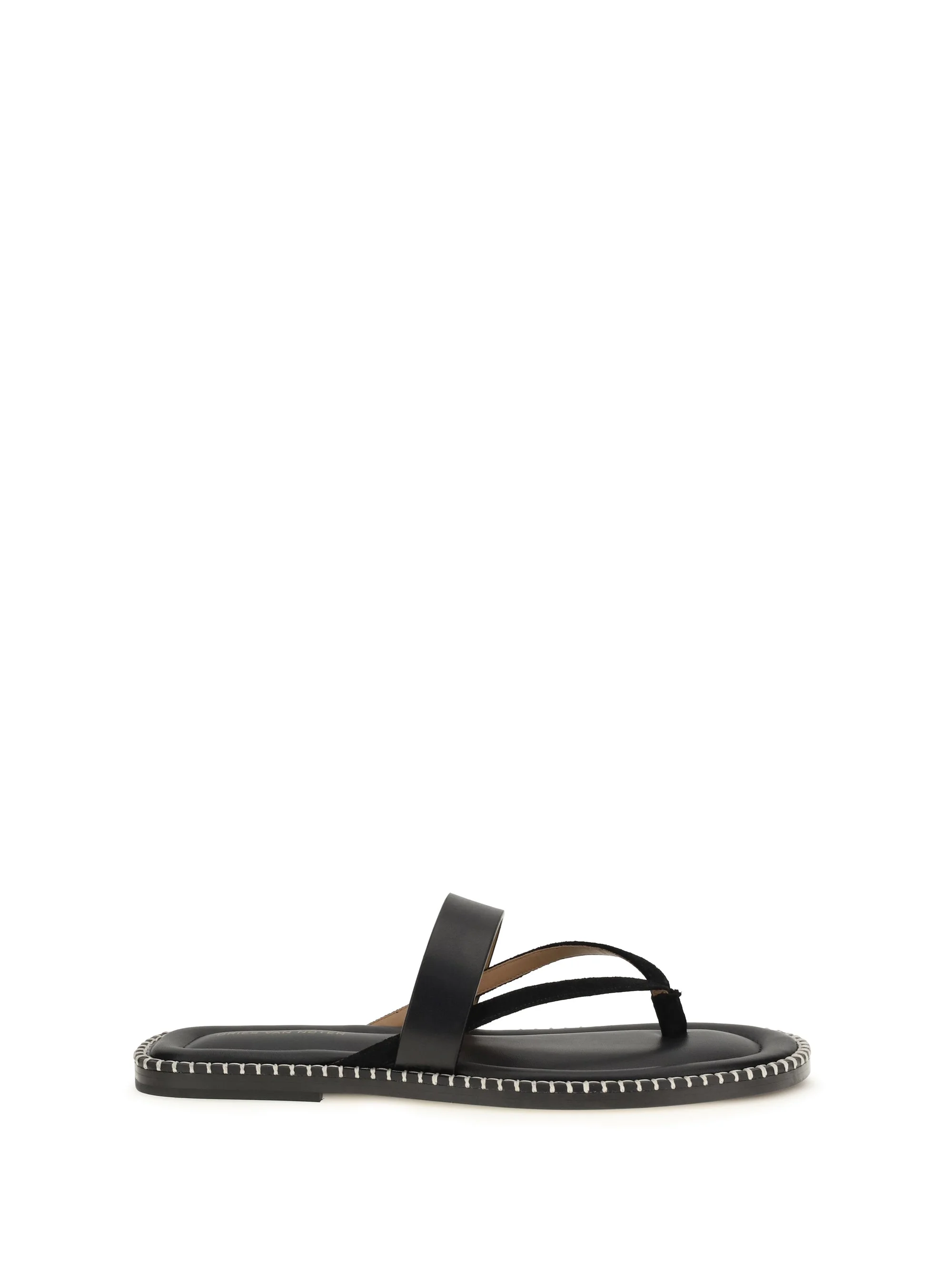 Dries Van Noten Men Slip-On Leather Sandals With Sequins - 1