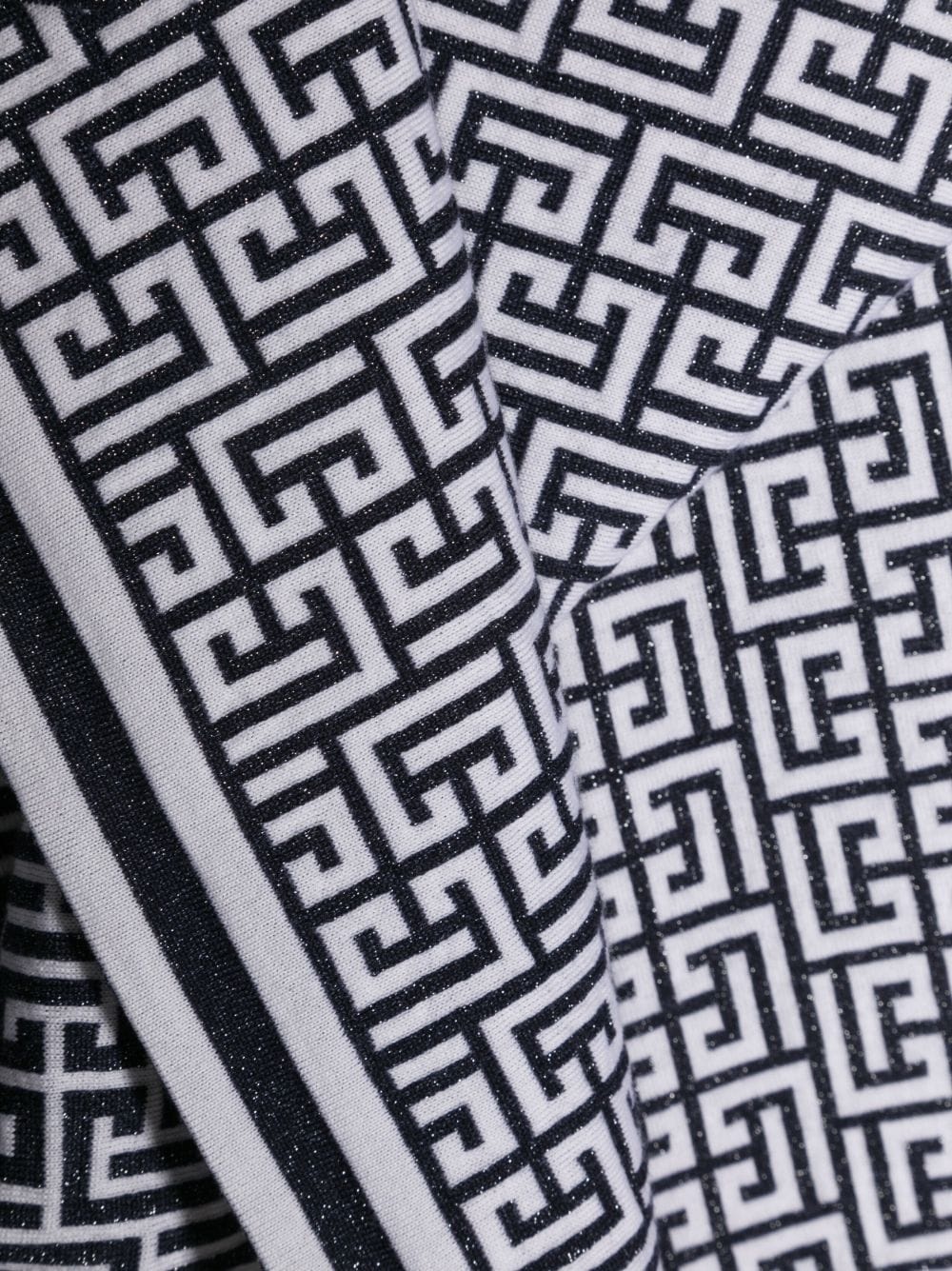 monogram-pattern wool-blend scarf - 3