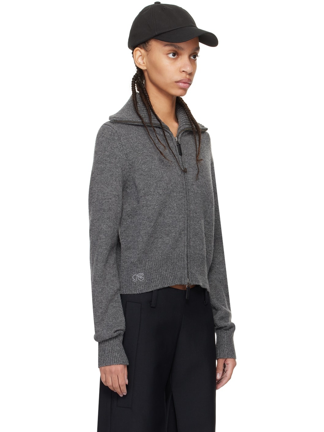 Fax Copy Express * Gray Zip Sweater | ssense | REVERSIBLE