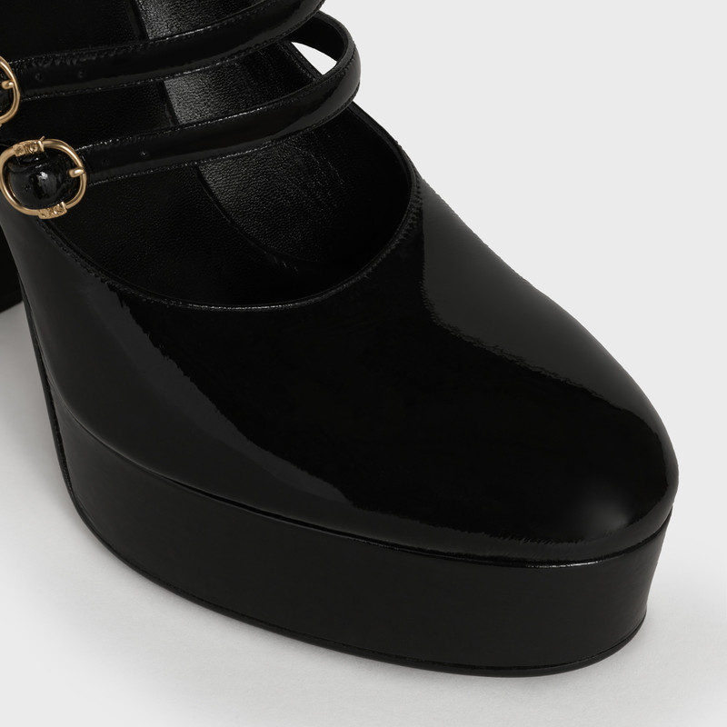 CELINE MELODY TRI-BUCKLE MARY JANE PUMP  IN  PATENT LAMBSKIN 4