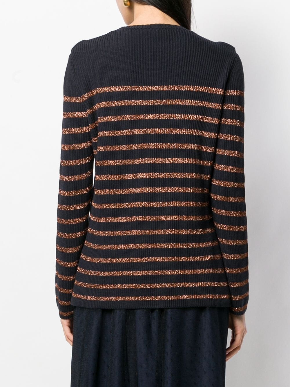 stripped knit sweater - 4