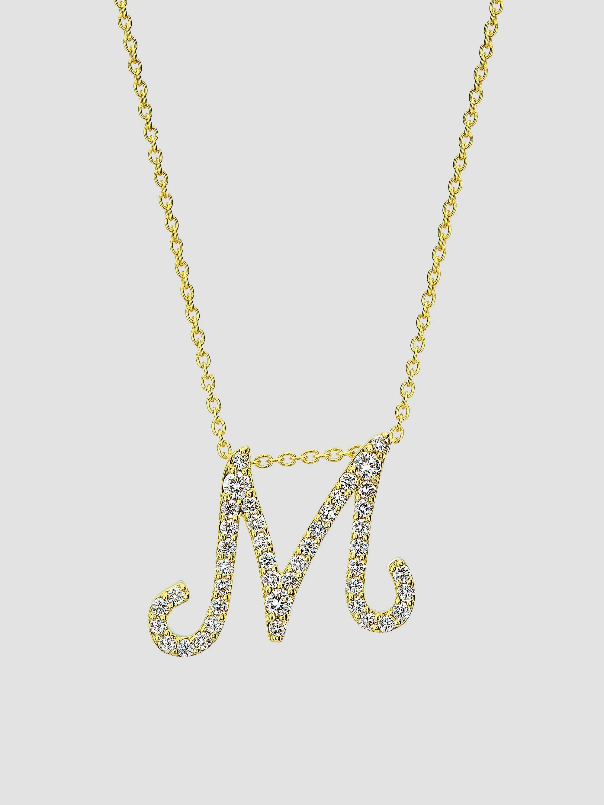 Women's Tiny Treasures Script Initial 18K Yellow Gold, Ruby & 0.24-0.34 TCW Diamond Pendant Necklace - 1
