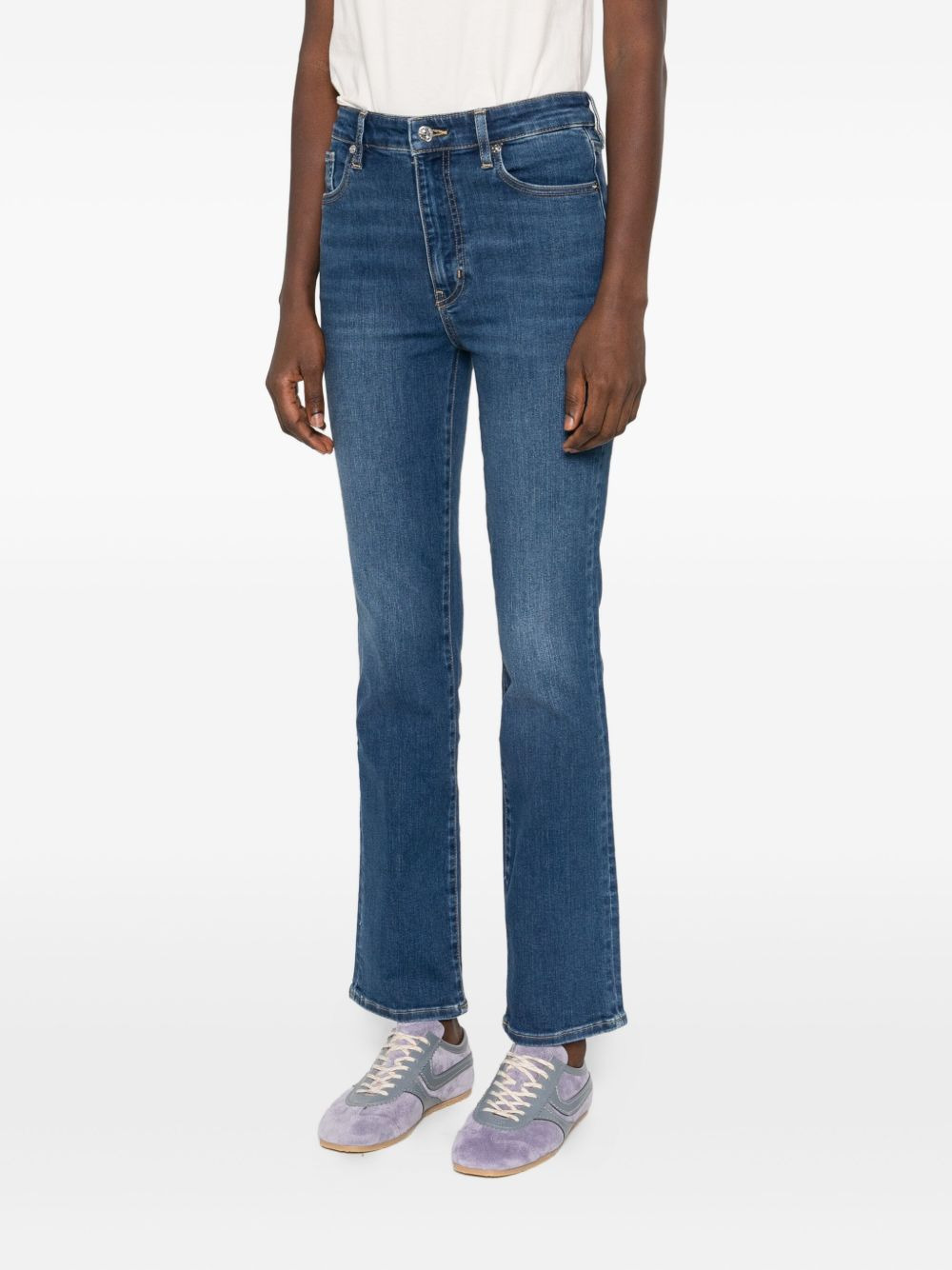 whiskering-effect jeans - 3