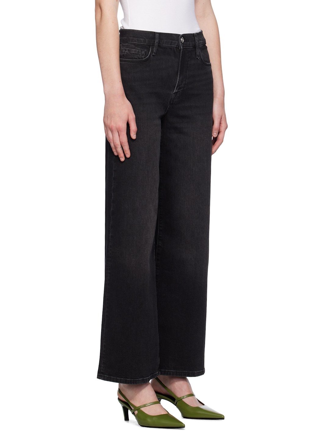 Black 'Le Slim Palazzo' Jeans - 2