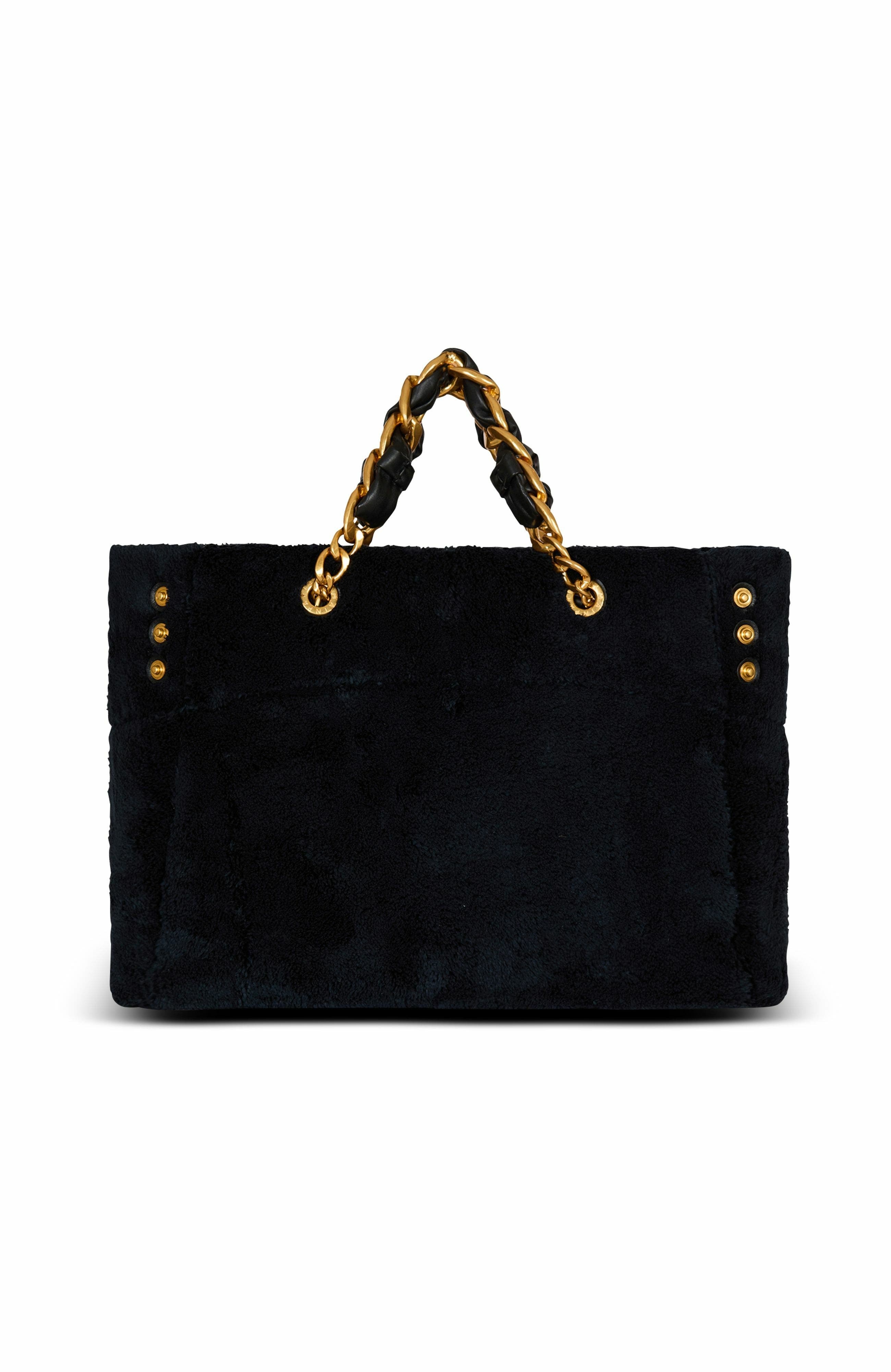 Balmain 1945 Soft terry tote bag in Black at Nordstrom - 2