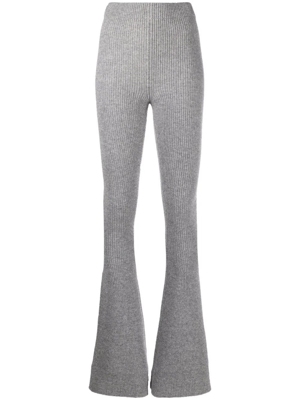 ribbed-knit flared trousers - 1