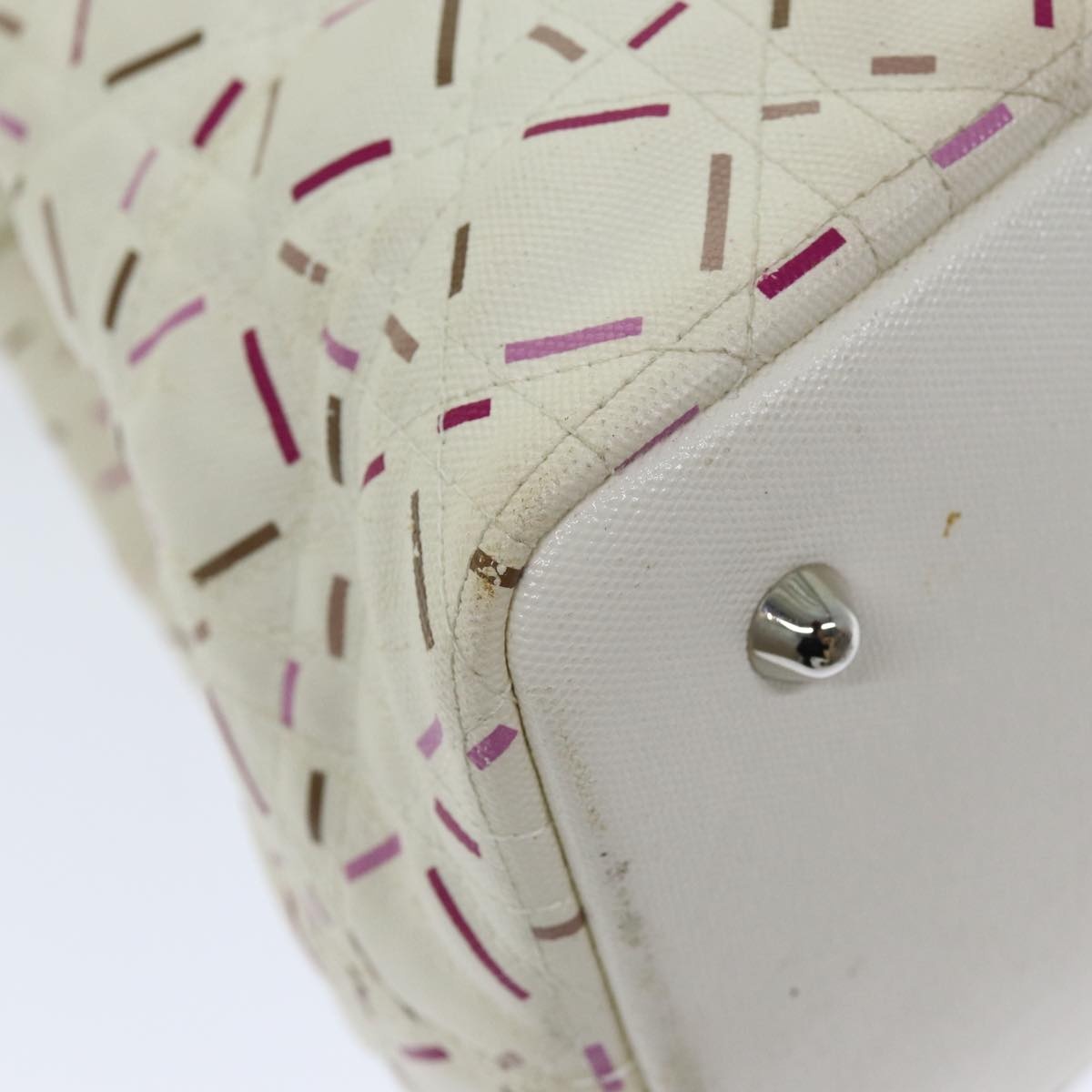 DIOR Lady Dior Canage Tote Bag Coated Canvas White - 11