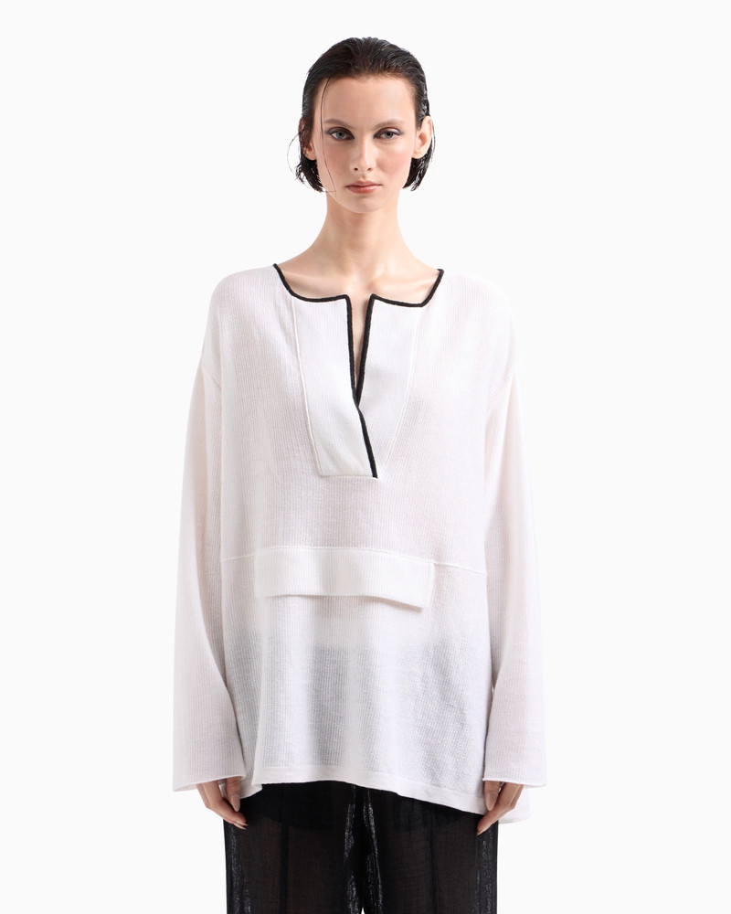 GIORGIO ARMANI LINEN AND SILK POLO SHIRT outlook
