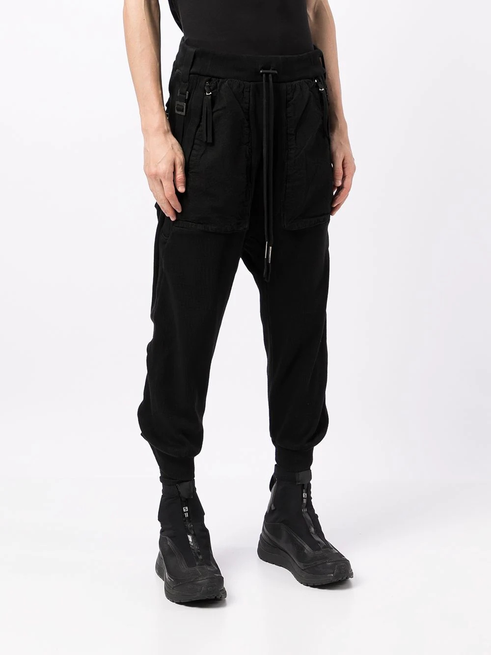 drop-crotch cargo trousers - 3