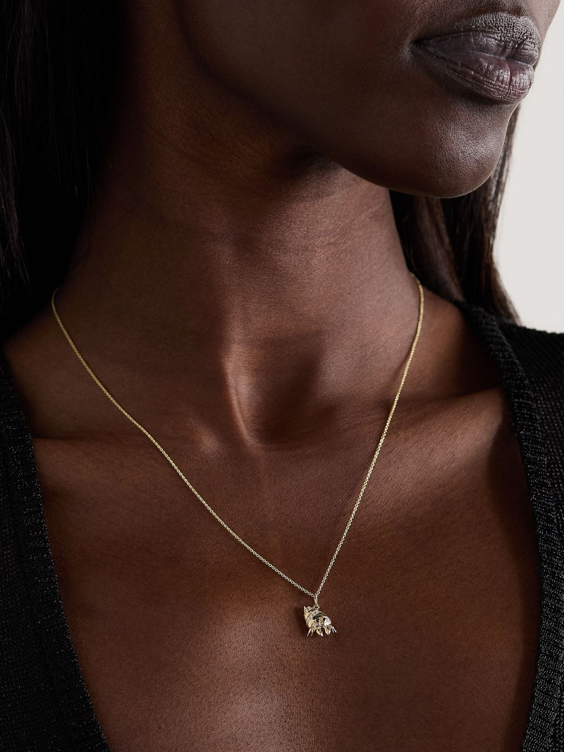SYDNEY EVAN Hermit Crab 14-karat gold diamond necklace Gold outlook