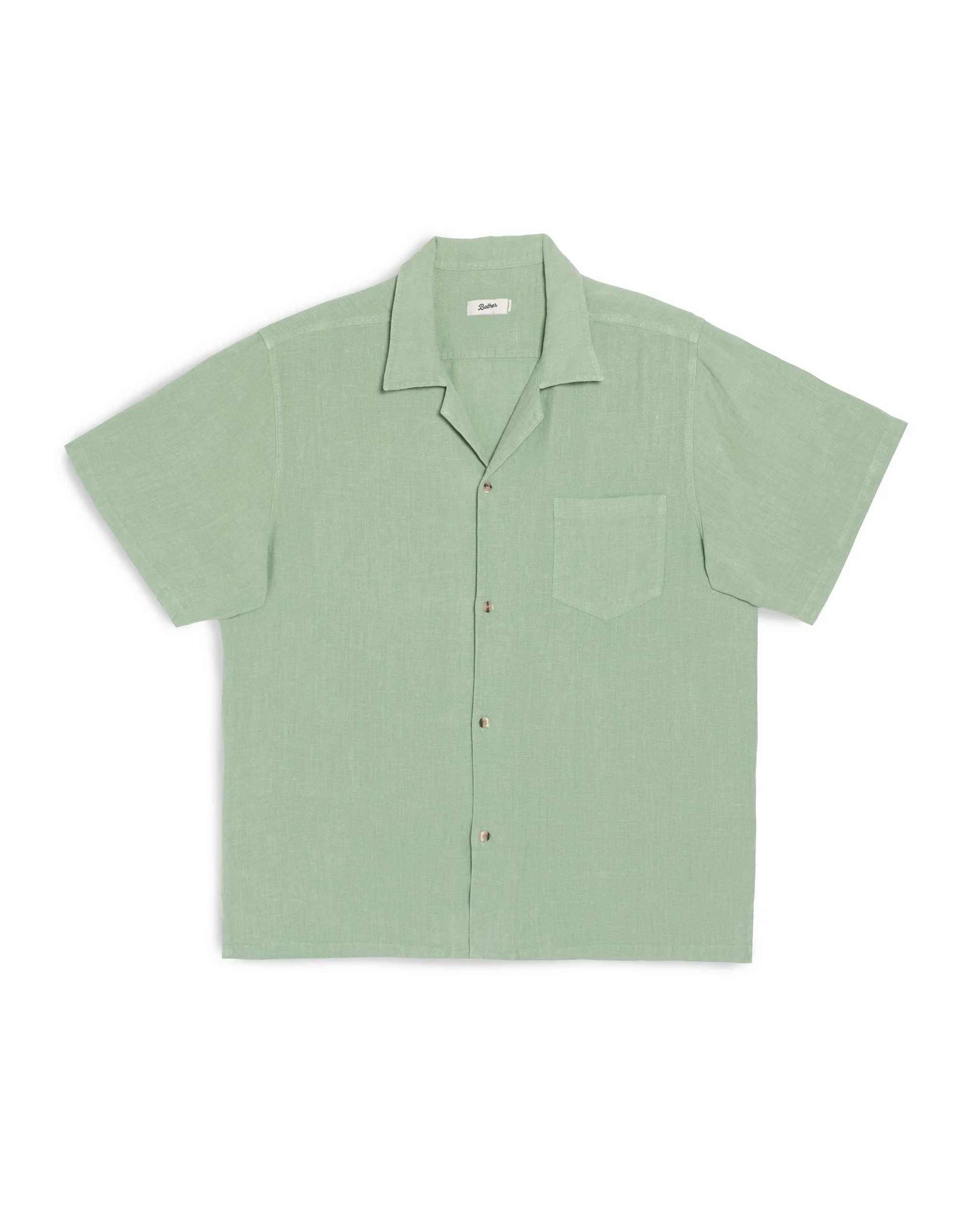 Sage Linen Camp Shirt - 1