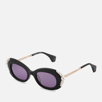Vivienne Westwood Vivienne Westwood Women's Pearl Cat Eye Sunglasses - Shiny Solid Black outlook