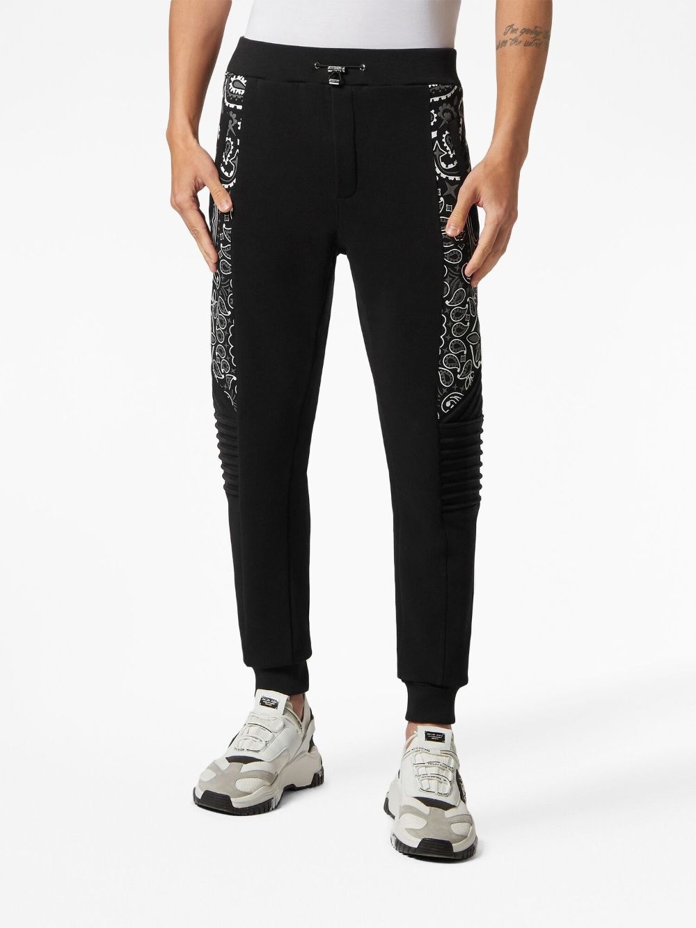 paisley-print cotton track pants - 3