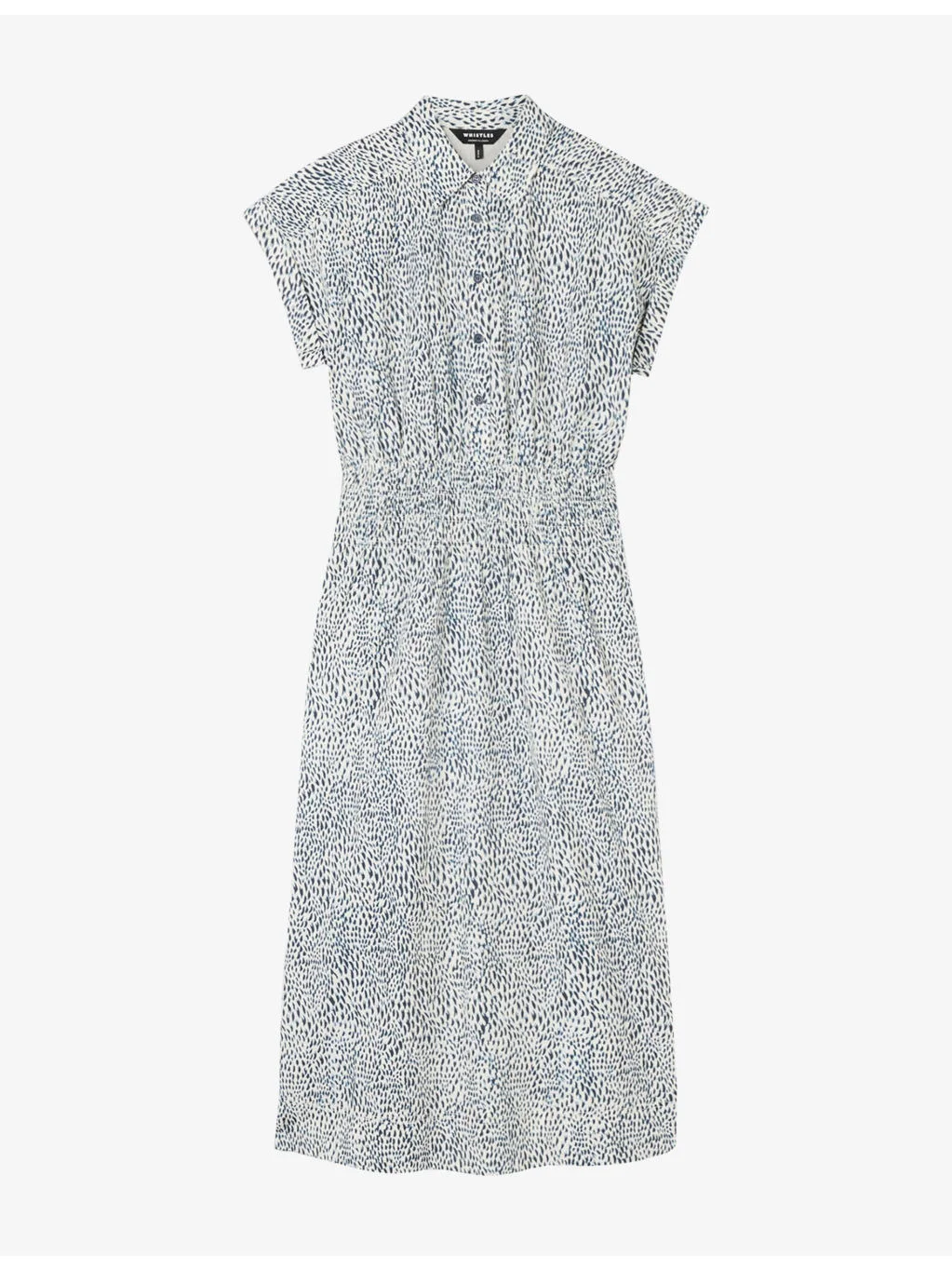 Animal-Print Short-Sleeved Cotton Midi Dress - 1