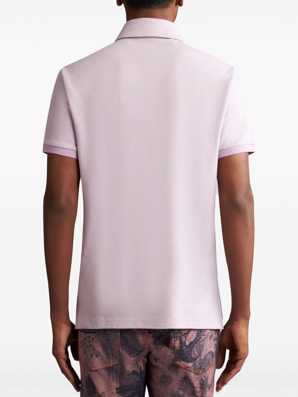 Pegaso-embroidered cotton polo shirt - 3