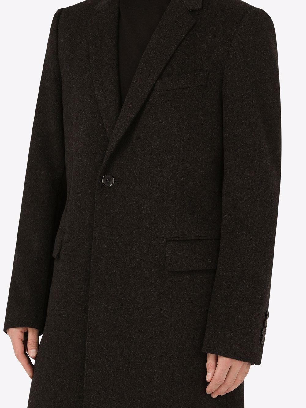 single-breasted mid-length coat - 5