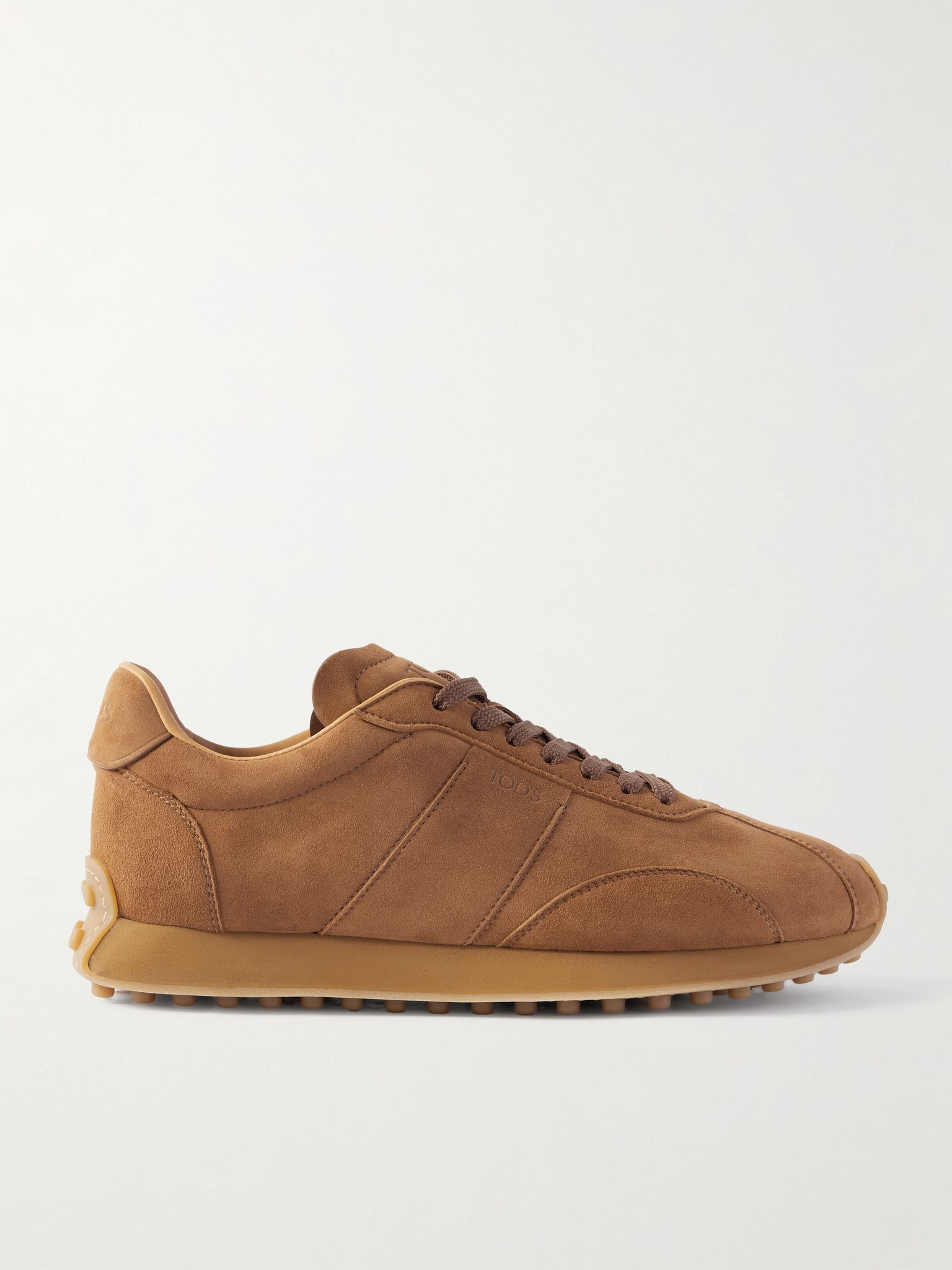 Sportivo Active Rubber-Trimmed Suede Sneakers Camel - 1
