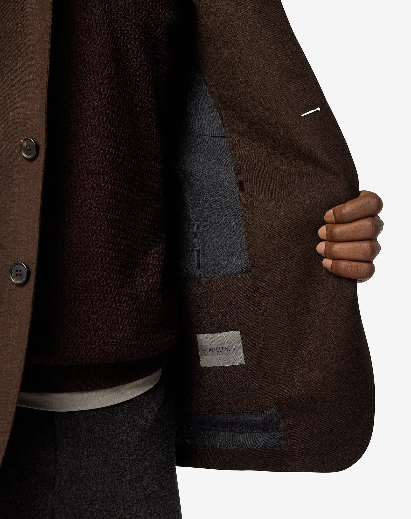 Brown wool and silk jacket - 5