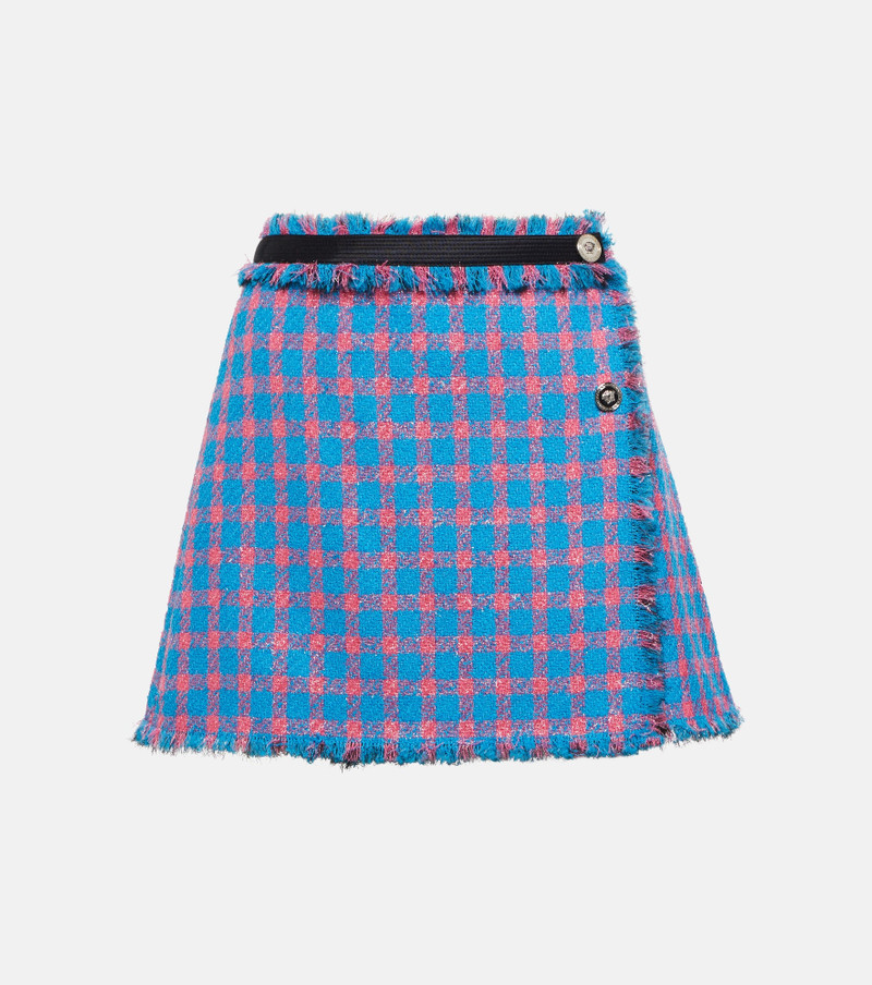 check-pattern tweed miniskirt - 1