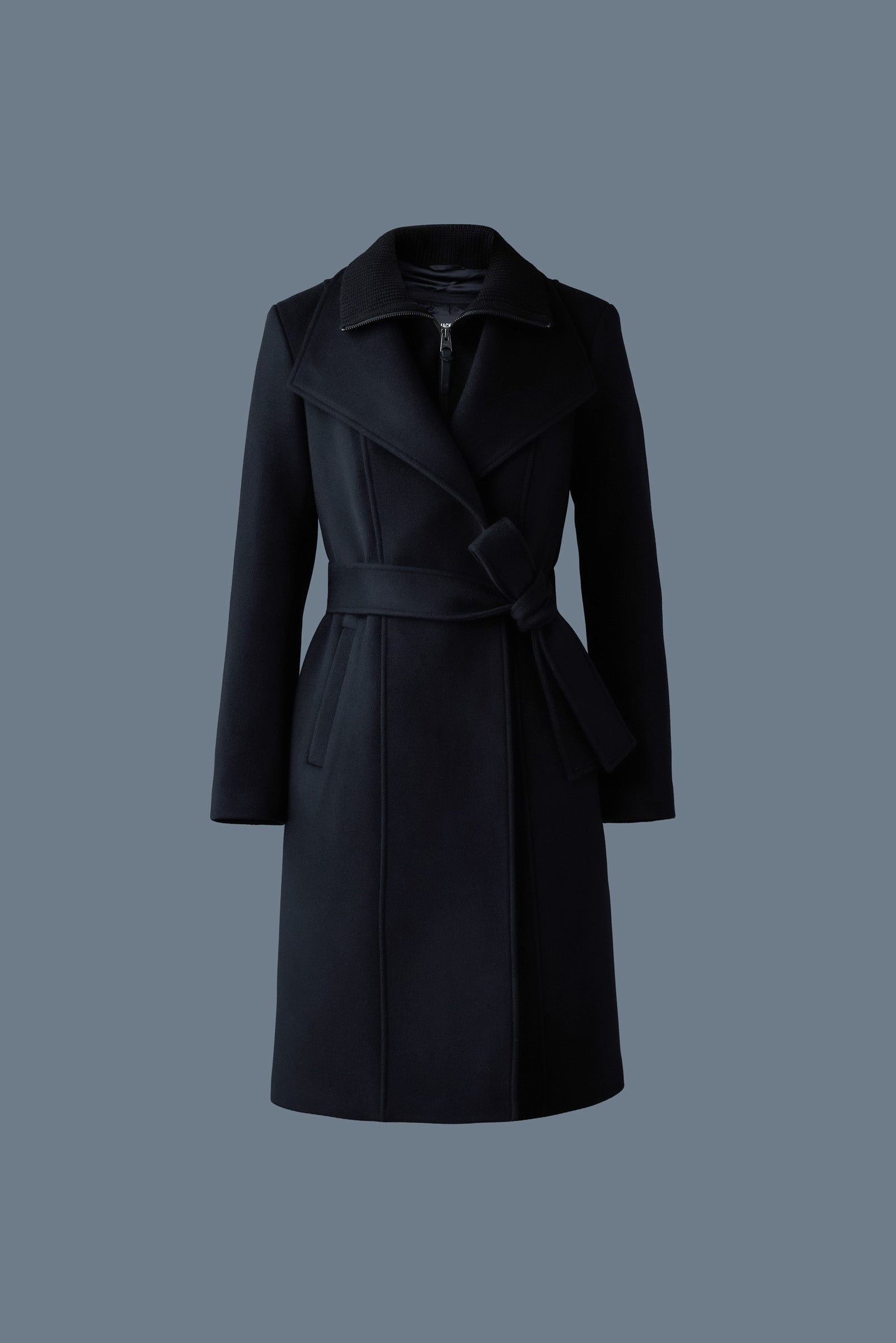 NORITA 2-in-1 double face wool coat with sash - 2