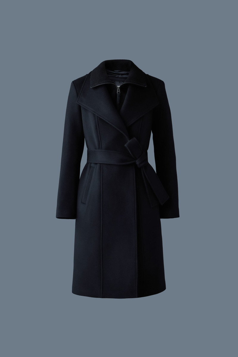 MACKAGE NORITA 2-in-1 double face wool coat with sash outlook
