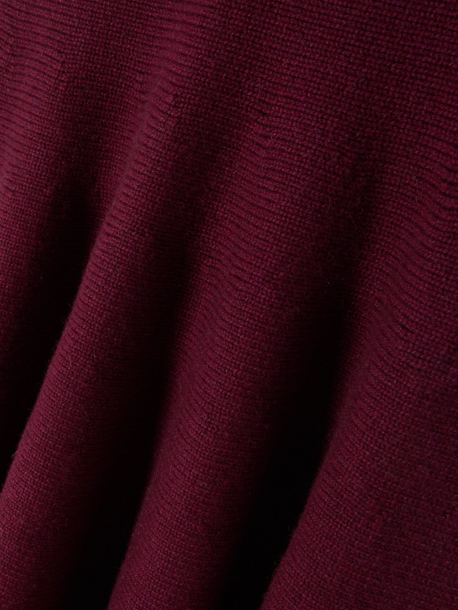 Pleated knitted cashmere-blend midi skirt Burgundy - 5
